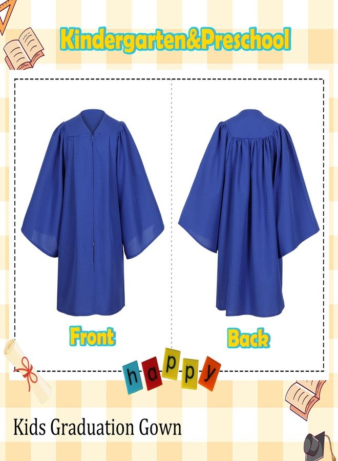 D DODOU Matte Preschool and Kindergarten Graduation Cap Gown Set with Year Charm Tassel (Royal Blue, 24) - Image 3